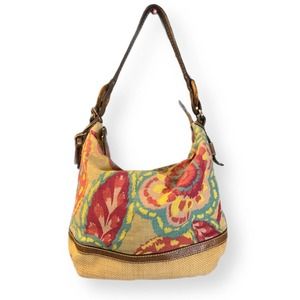 Fossil boho floral tote